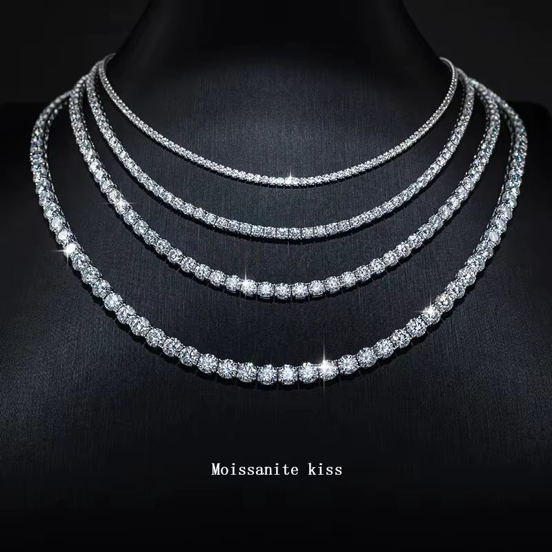 VVS Moissanite Necklace Sterling Silver Chain