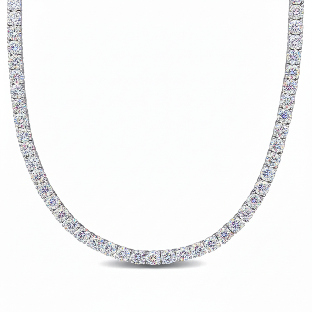 VVS Moissanite Necklace Sterling Silver Chain
